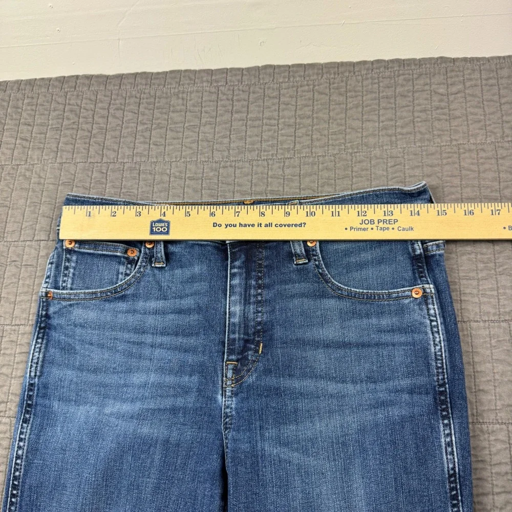 J Crew Vintage Slim Straight Jeans Medium Wash Raw Hem 27P Petite High Rise